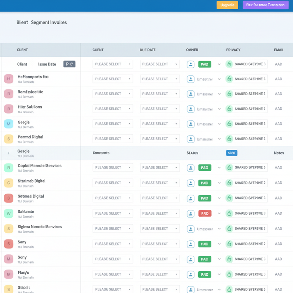 Dashboard de facturación con facturas marcadas automáticamente como Enviada y Pagada