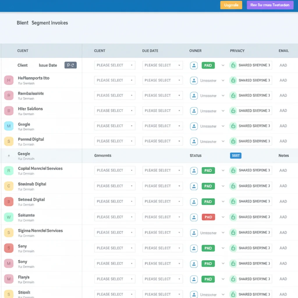 Dashboard de facturación con facturas marcadas automáticamente como Enviada y Pagada