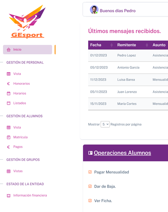 GEsport - Sistema de gestión para centros deportivos